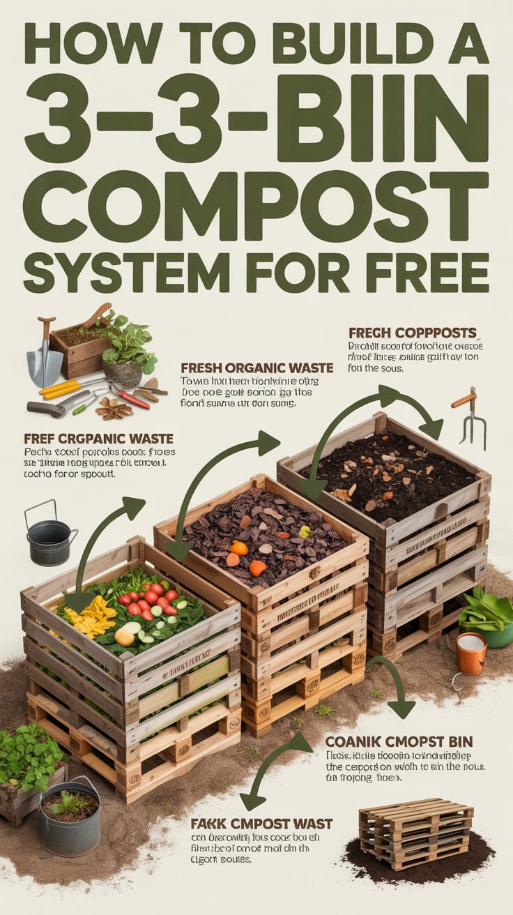 How to Build a 3-bin Compost System for FREE